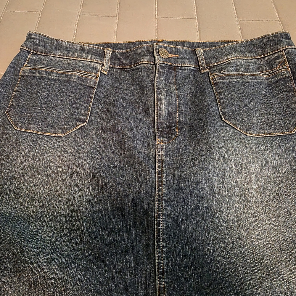 Christopher & Banks Dark Wash Jean skirt